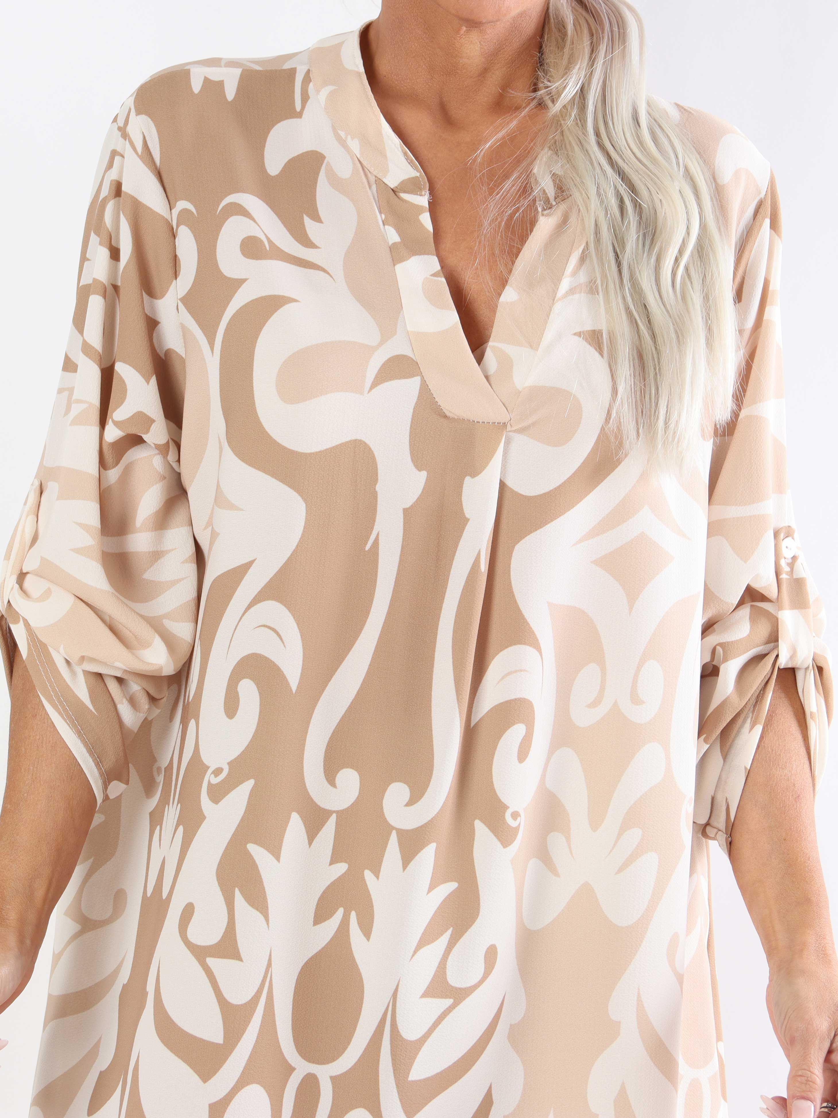 Vanesa Boheme Dress - Let og luftig mønstret plus size kjole i viskose